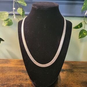 Vintage Napier Silver Tone Wheated Snake Chain Necklace 18" Preowned Tarnish